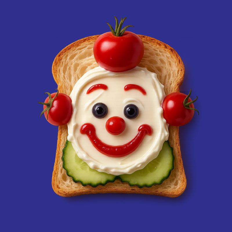 Clown Face Food Art – Willie Cream Cheese Advertising Visual