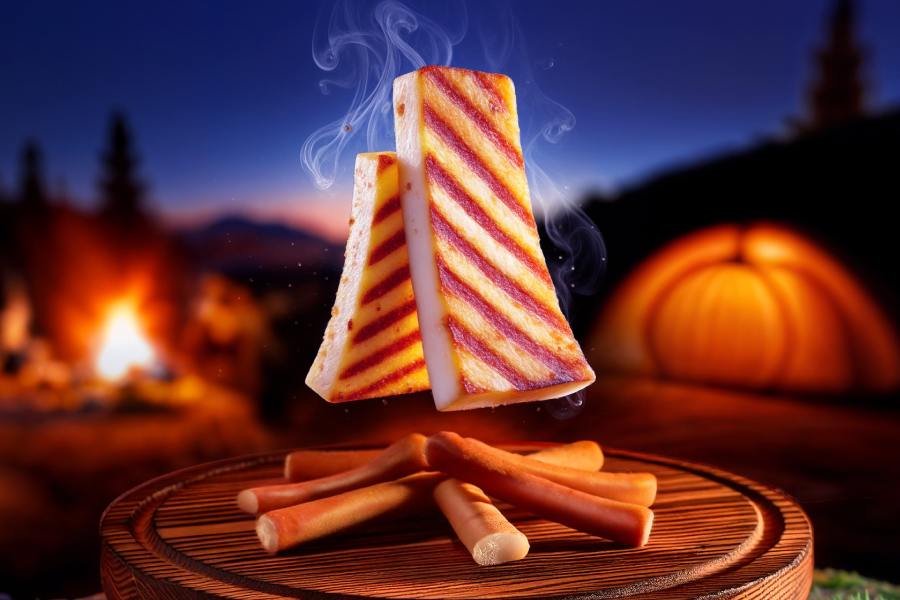  Creative artwork of Kalleh Halloumi by Address Agency showing cheese as a campfire